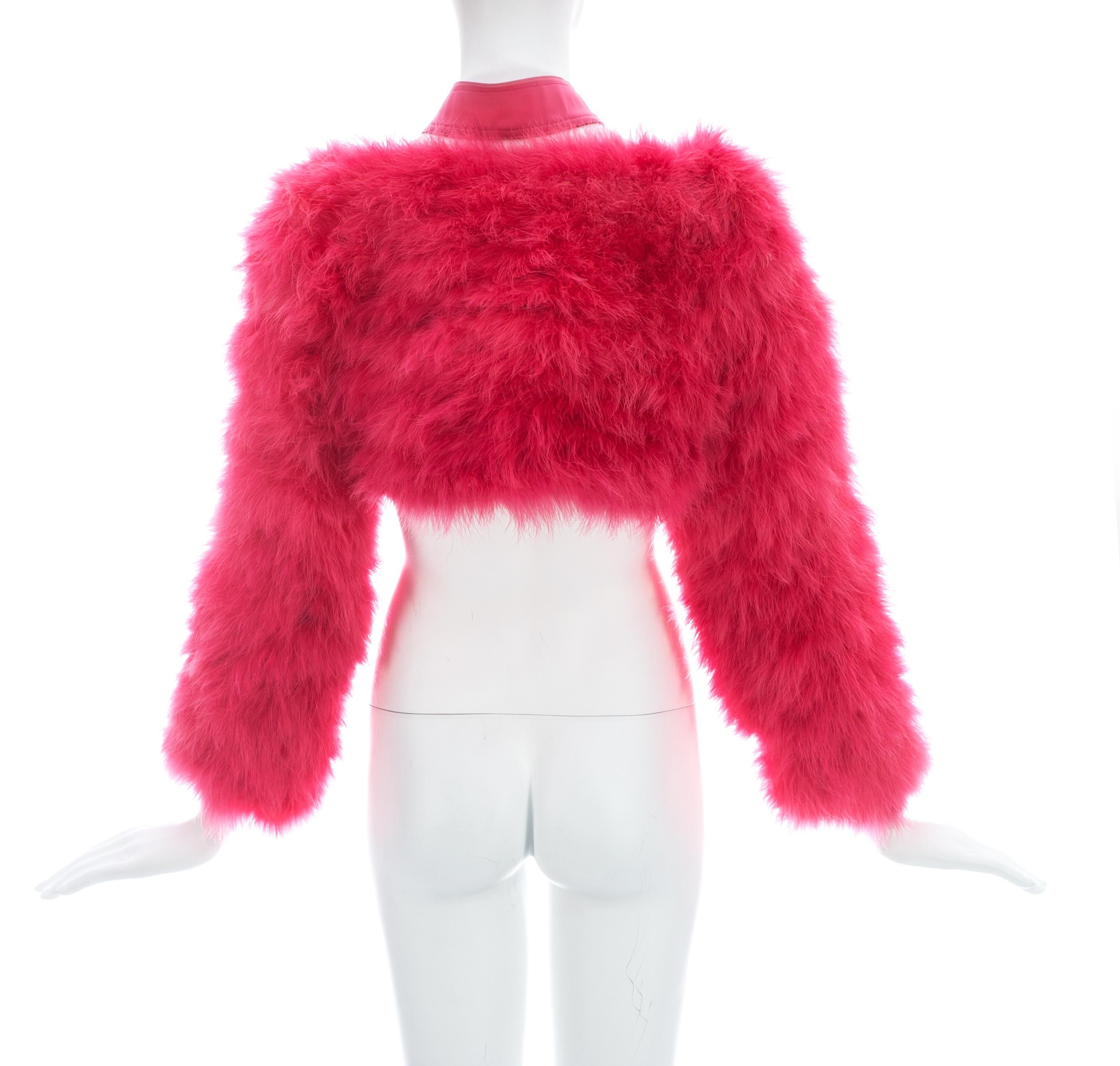 Women's Gucci by Tom Ford pink marabou bolero jacket, S/S 2004 