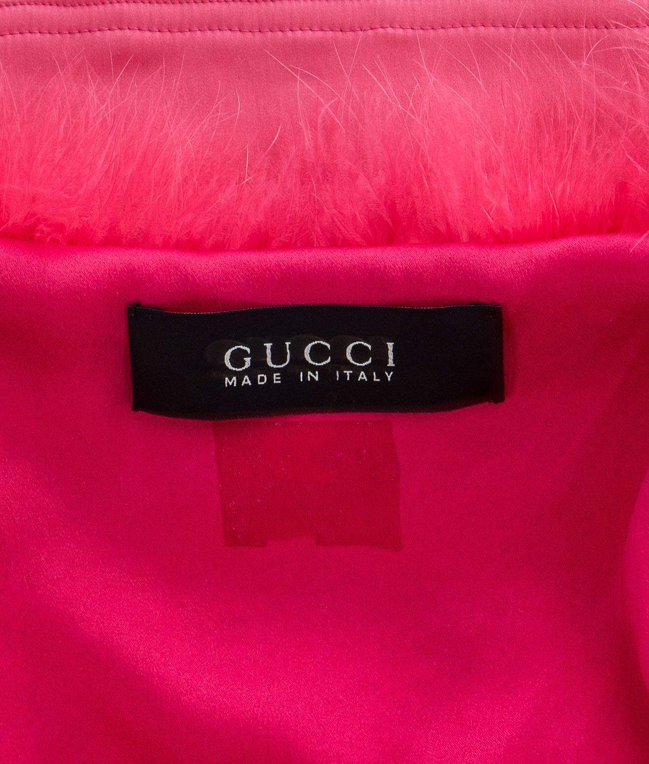Gucci by Tom Ford pink marabou bolero jacket, S/S 2004  1