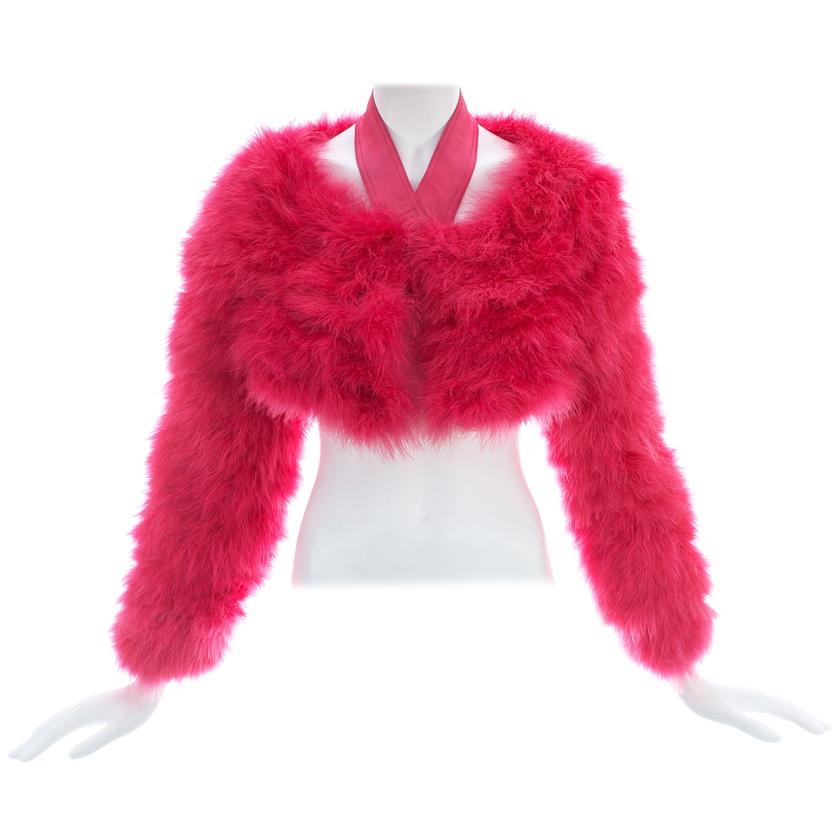 Gucci by Tom Ford pink marabou bolero jacket, S/S 2004 