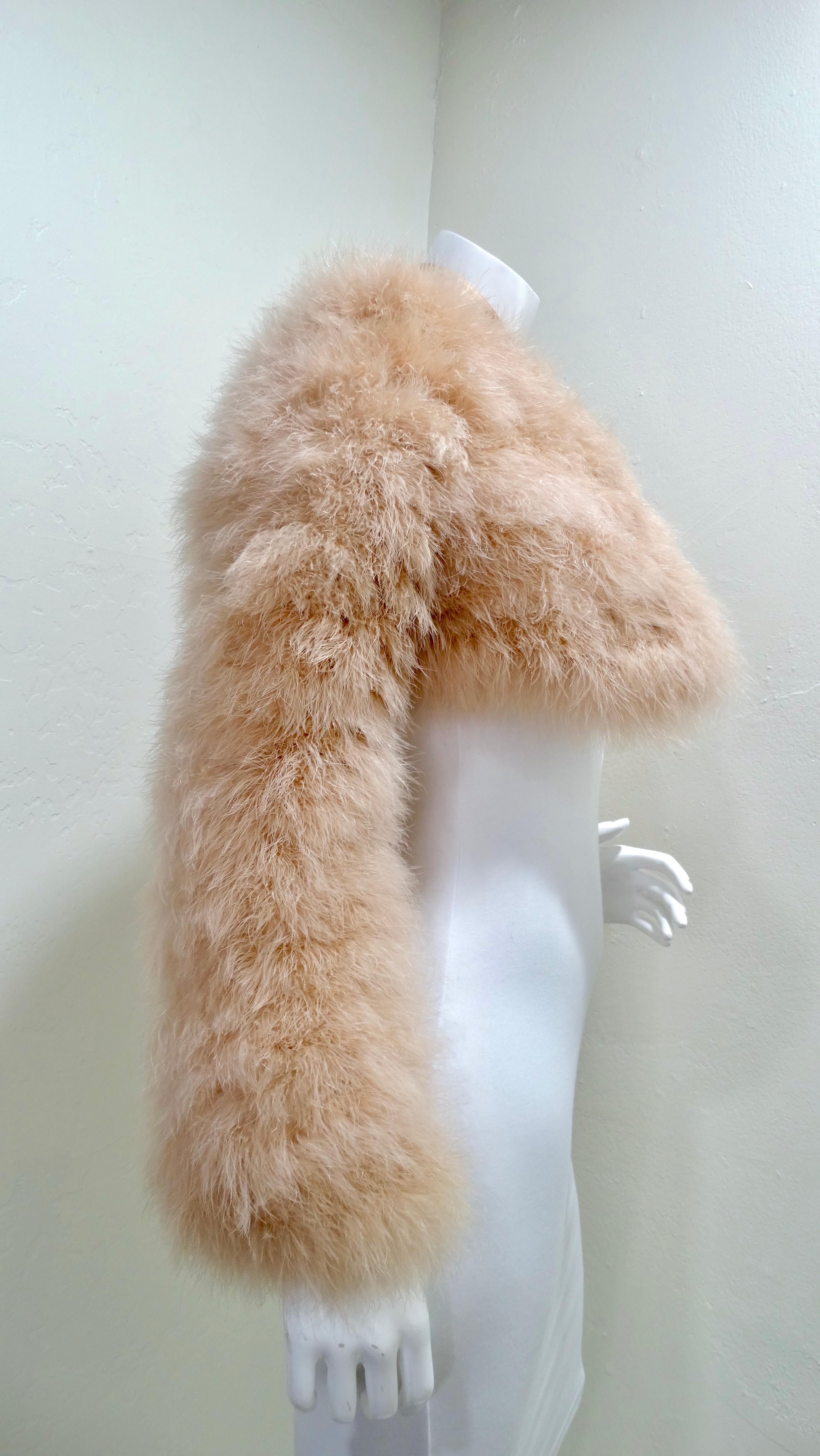 Gucci by Tom Ford Pink Marabou Feather Bolero Jacket In Good Condition In Scottsdale, AZ