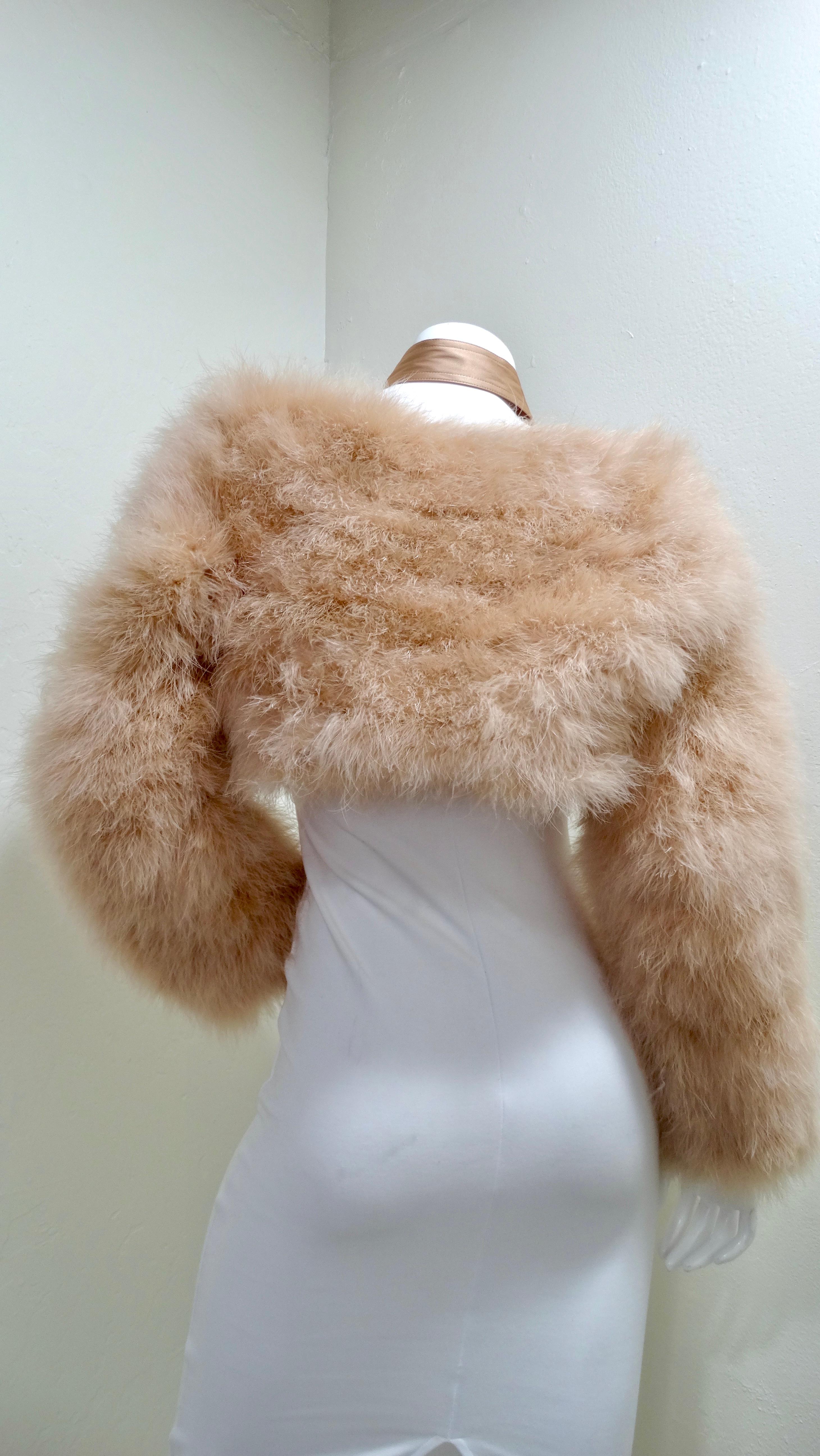 Gucci by Tom Ford Pink Marabou Feather Bolero Jacket 1