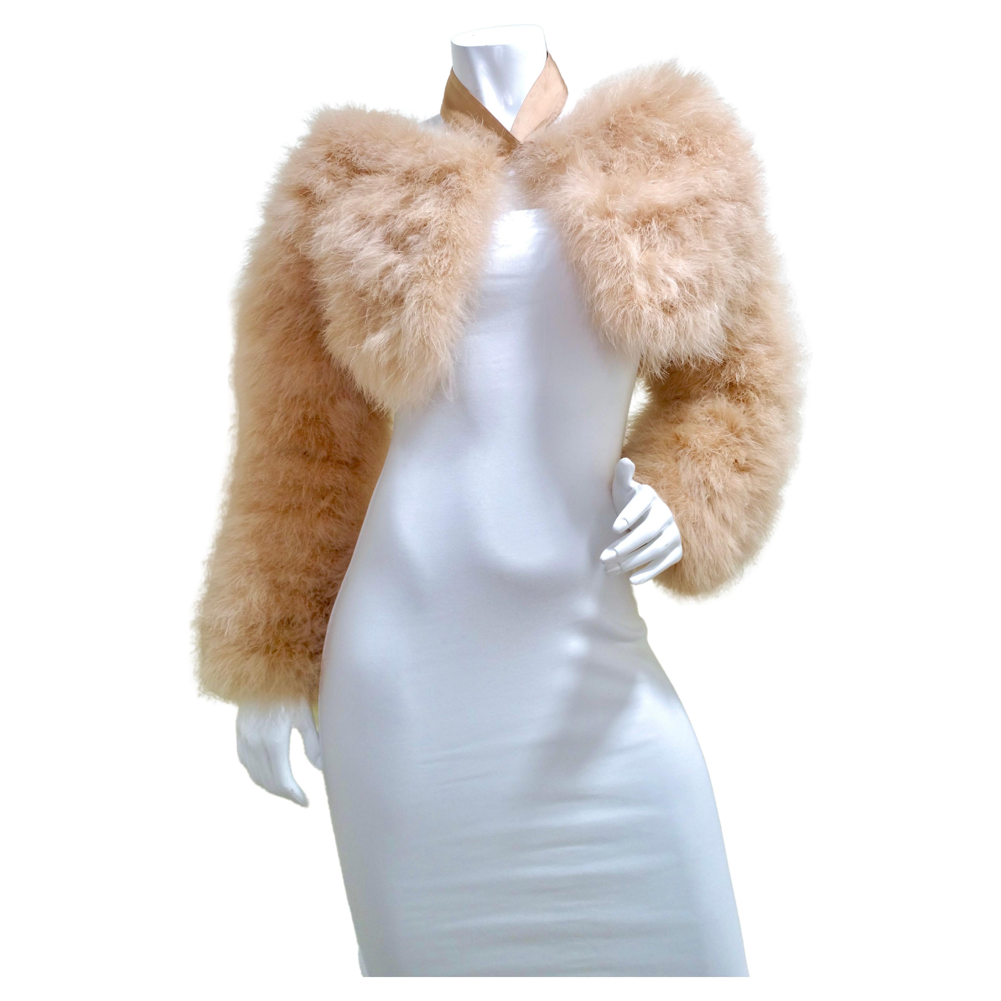 Gucci by Tom Ford Pink Marabou Feather Bolero Jacket