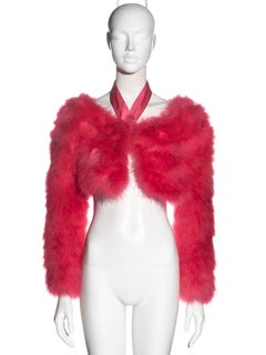 Gucci by Tom Ford pink marabou feather bolero jacket, ss 2004