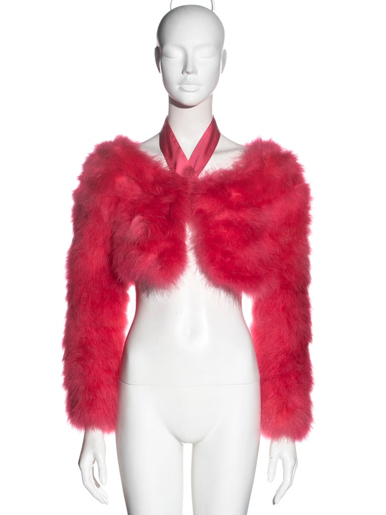 Gucci by Tom Ford pink marabou feather bolero jacket, ss 2004 For Sale ...