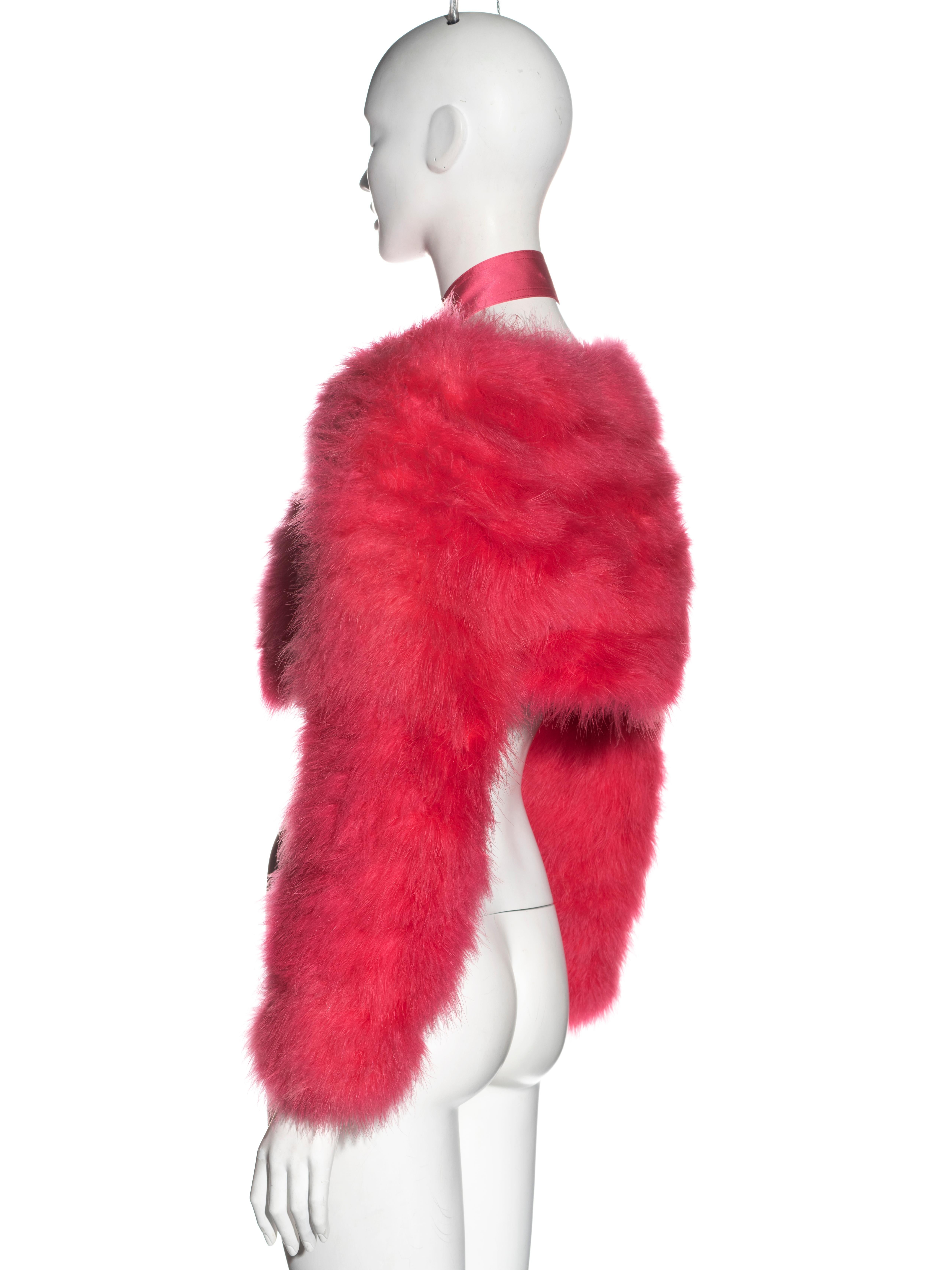 Pink Gucci by Tom Ford pink marabou feather bolero jacket, ss 2004
