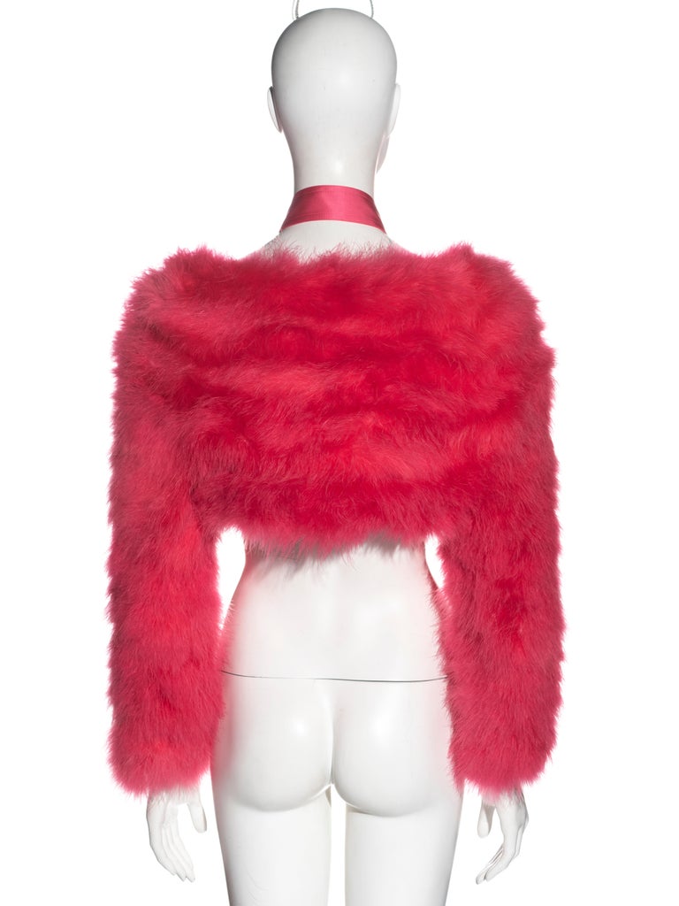 Gucci by Tom Ford pink marabou feather bolero jacket, ss 2004 For Sale ...