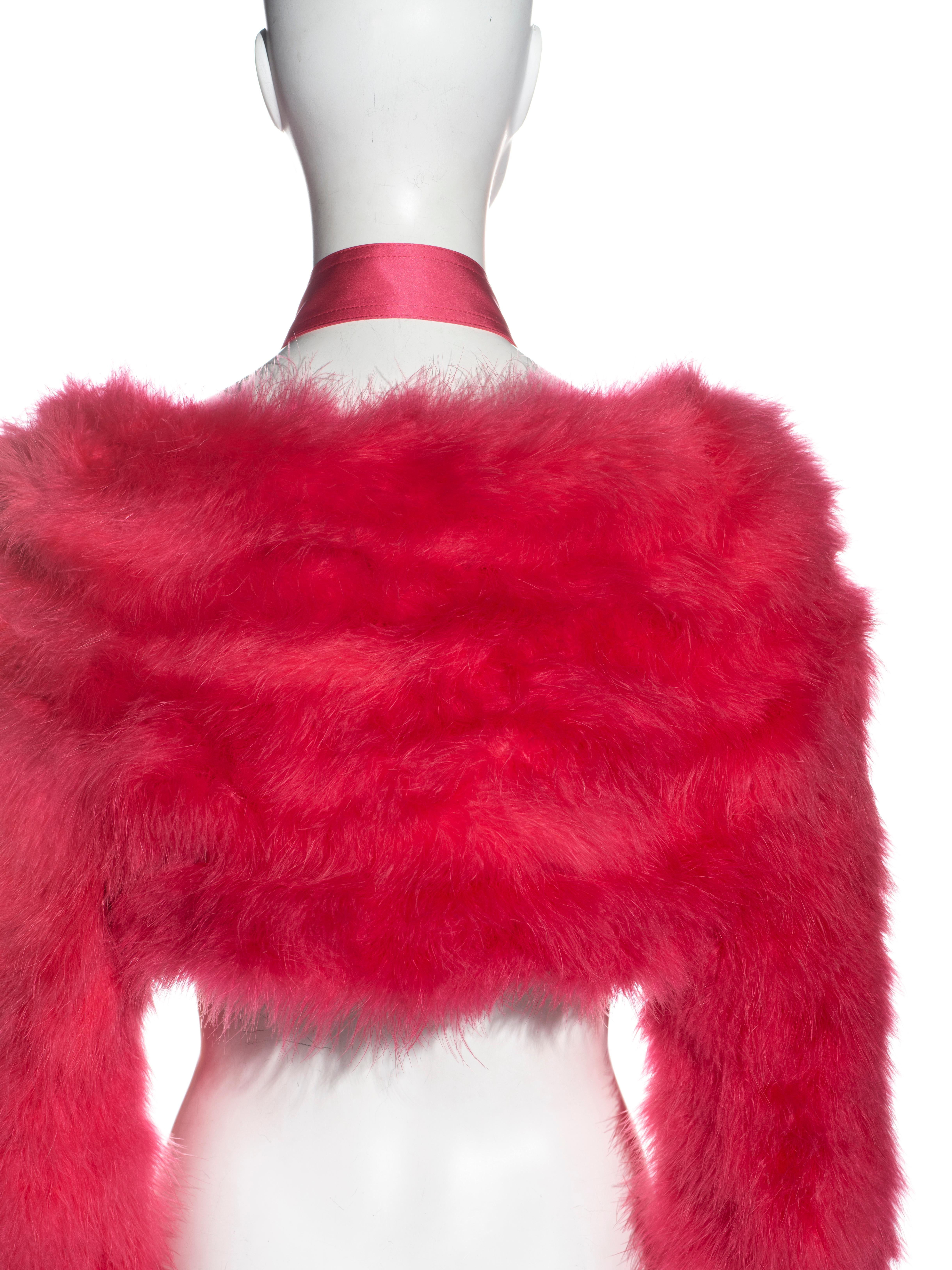 Gucci by Tom Ford pink marabou feather bolero jacket, ss 2004 1