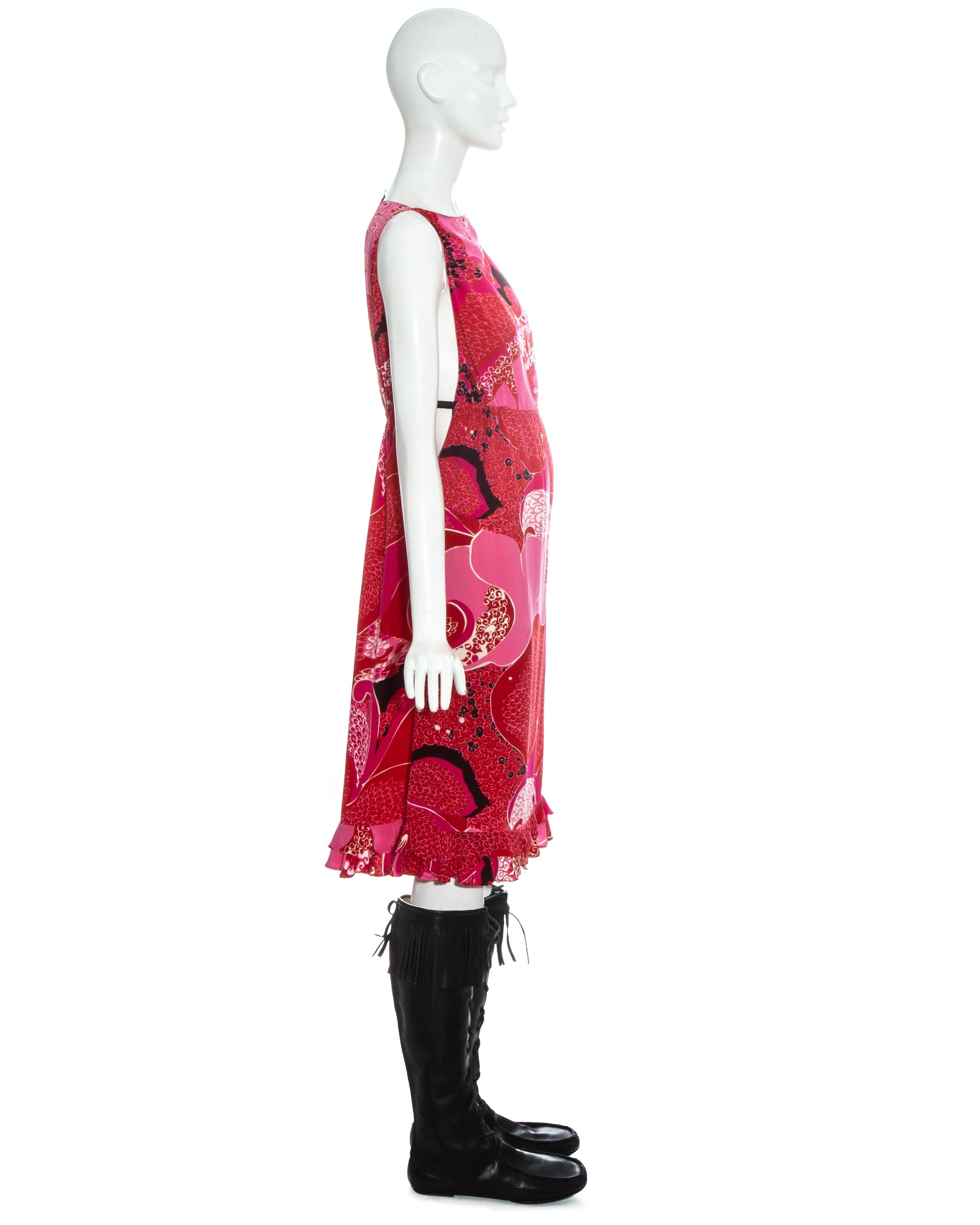 Gucci by Tom Ford pink silk dress and leather boots runway ensemble, ss 1999 In Excellent Condition In London, GB