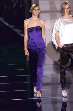 Gucci by Tom Ford purple silk cone bra corset bustier, ss 2001