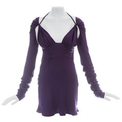 Gucci by Tom Ford purple silk mini dress, c. 2003