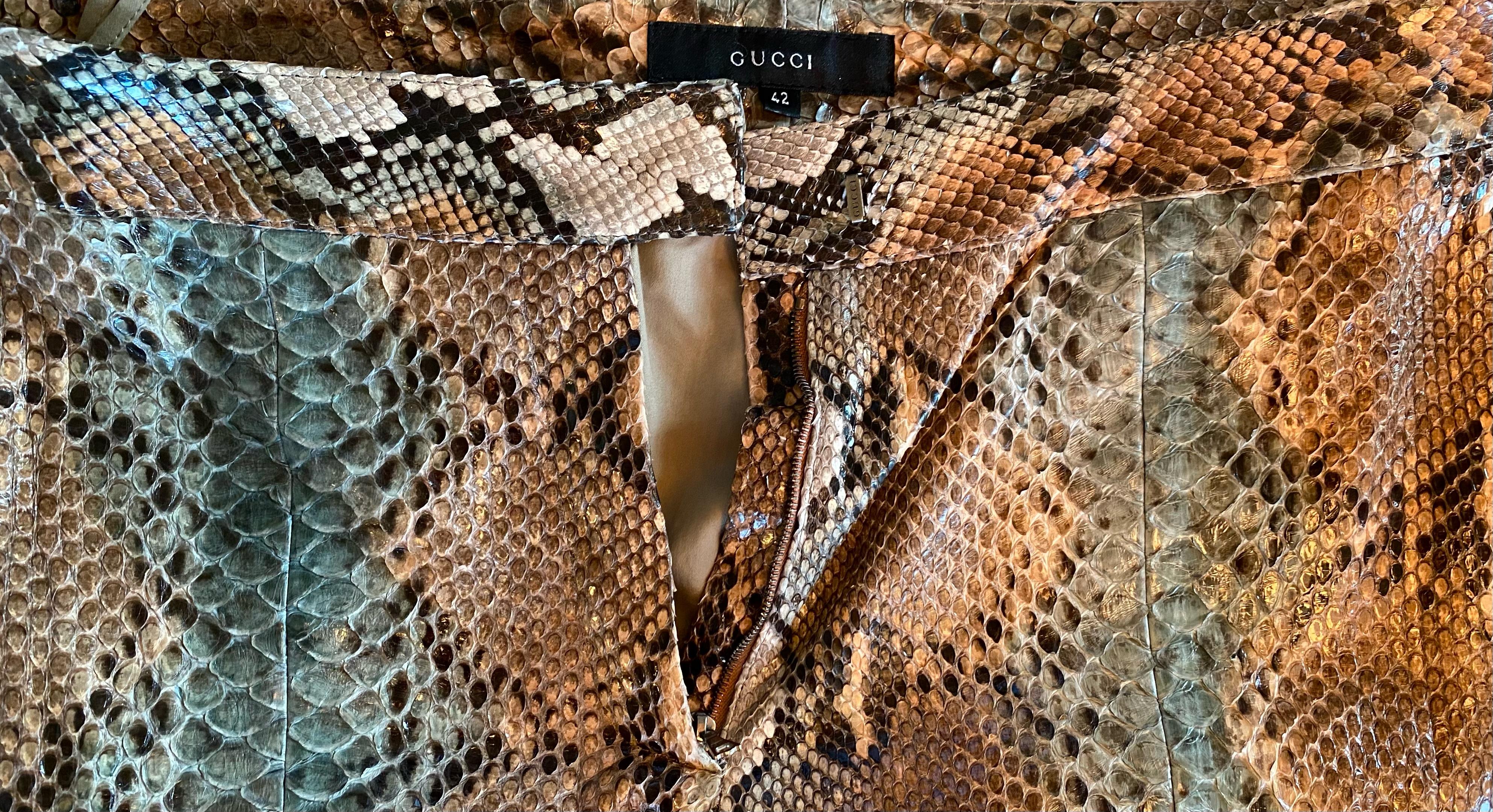 S/S 2000 Gucci by Tom Ford Python Flared Pants 1