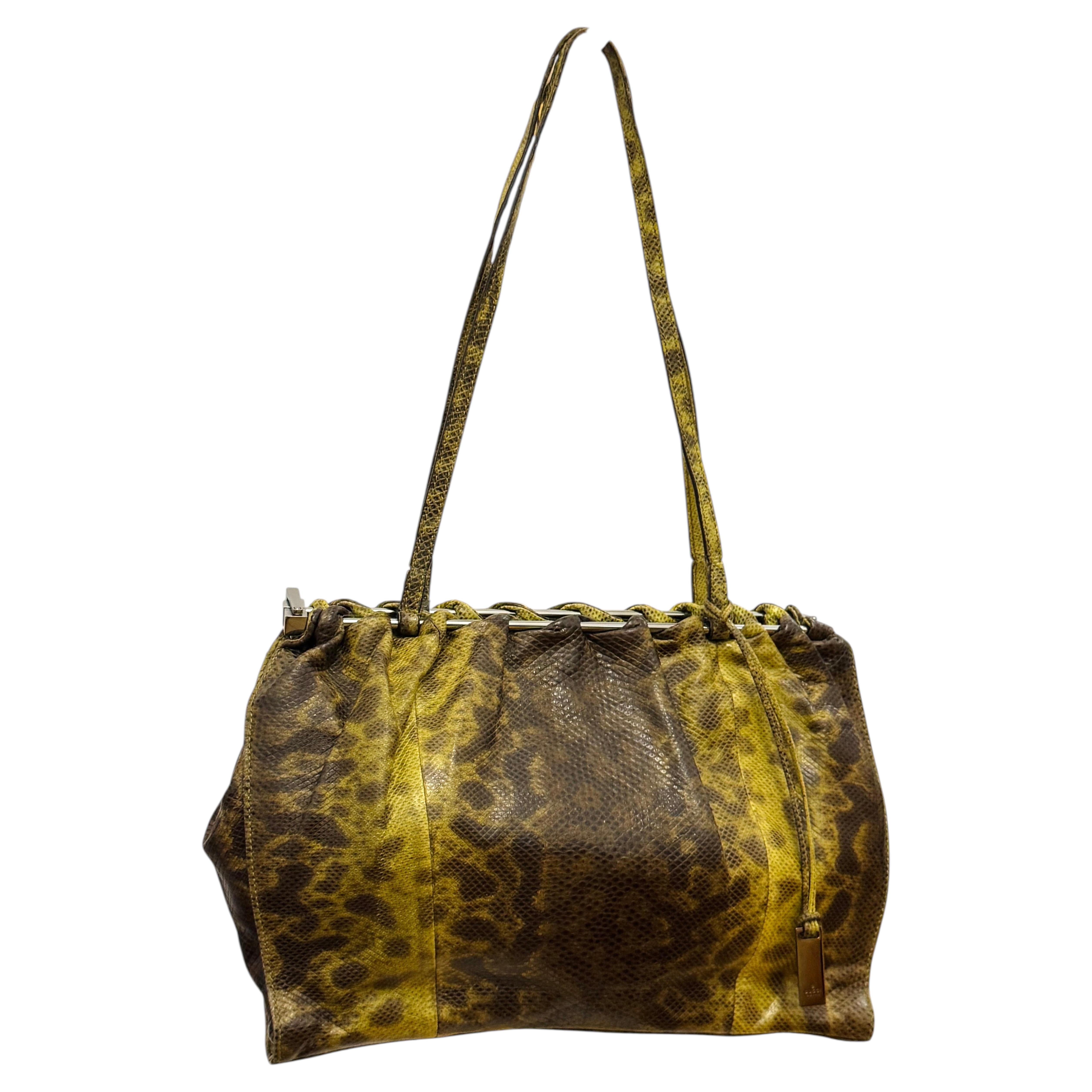 Gucci by Tom Ford seltene F/W 1999 Werbekampagnen-Tasche aus grünem Python