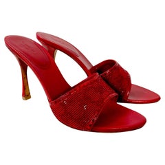 Gucci by Tom Ford, Red Beaded GG Heels – Size 37.5