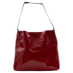 Used Gucci by Tom Ford red patent leather metal ring shoulder bag, fw 1997 