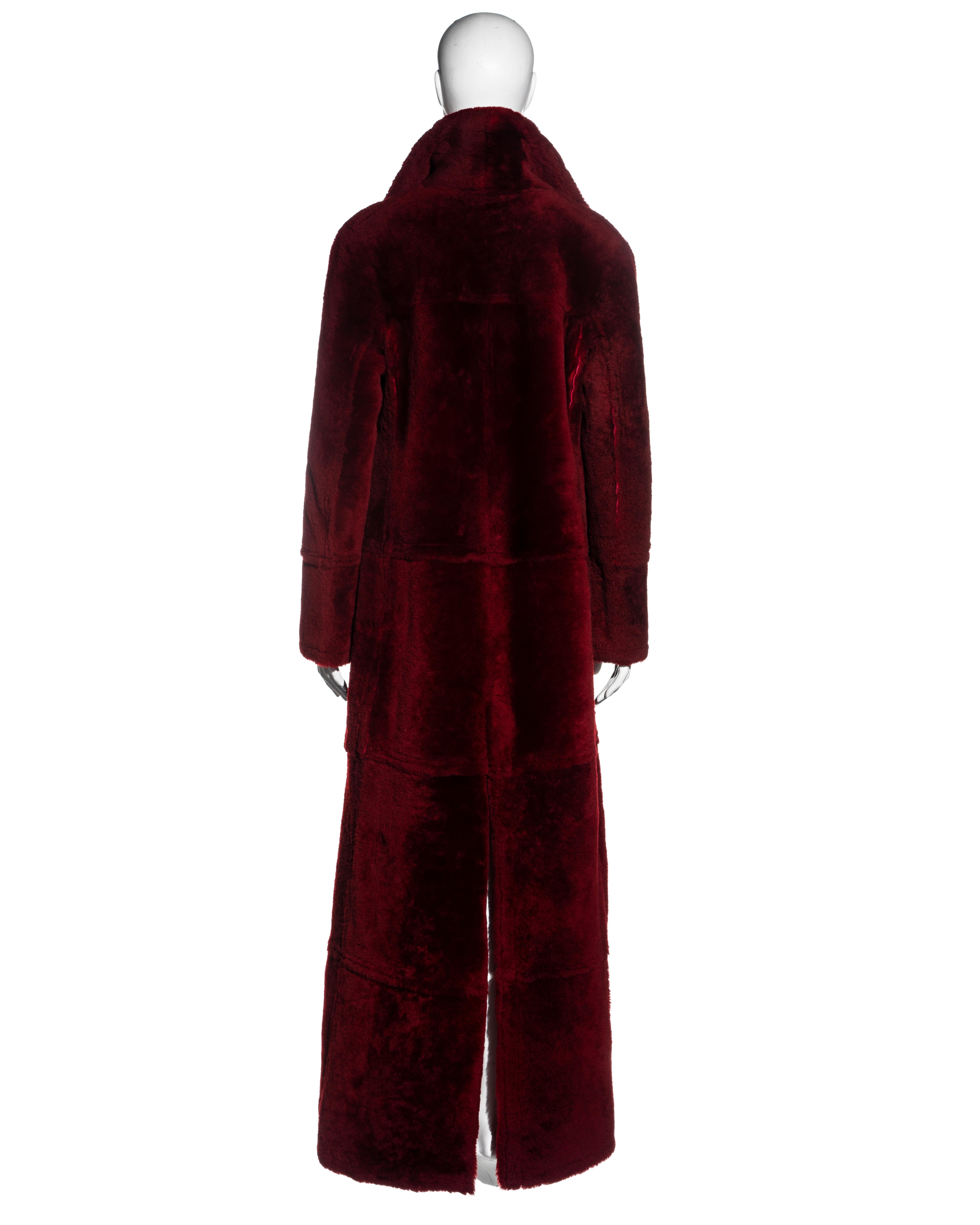 Gucci by Tom Ford red sheepskin floor-length oversized coat, fw 1996 4