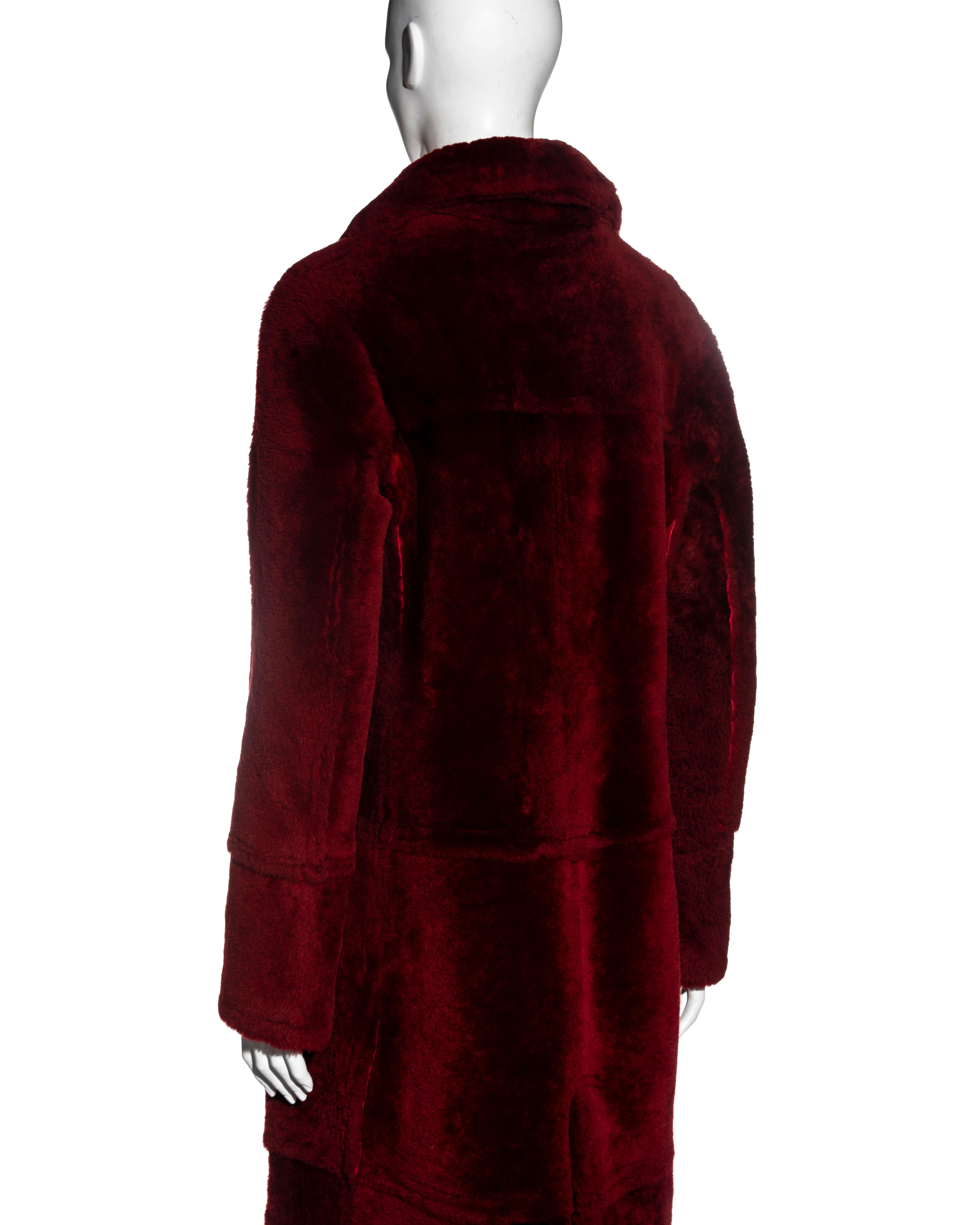 Gucci by Tom Ford red sheepskin floor-length oversized coat, fw 1996 5