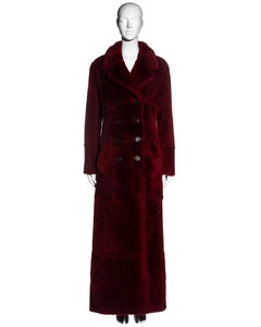 Gucci by Tom Ford red sheepskin floor-length oversized coat, fw 1996
