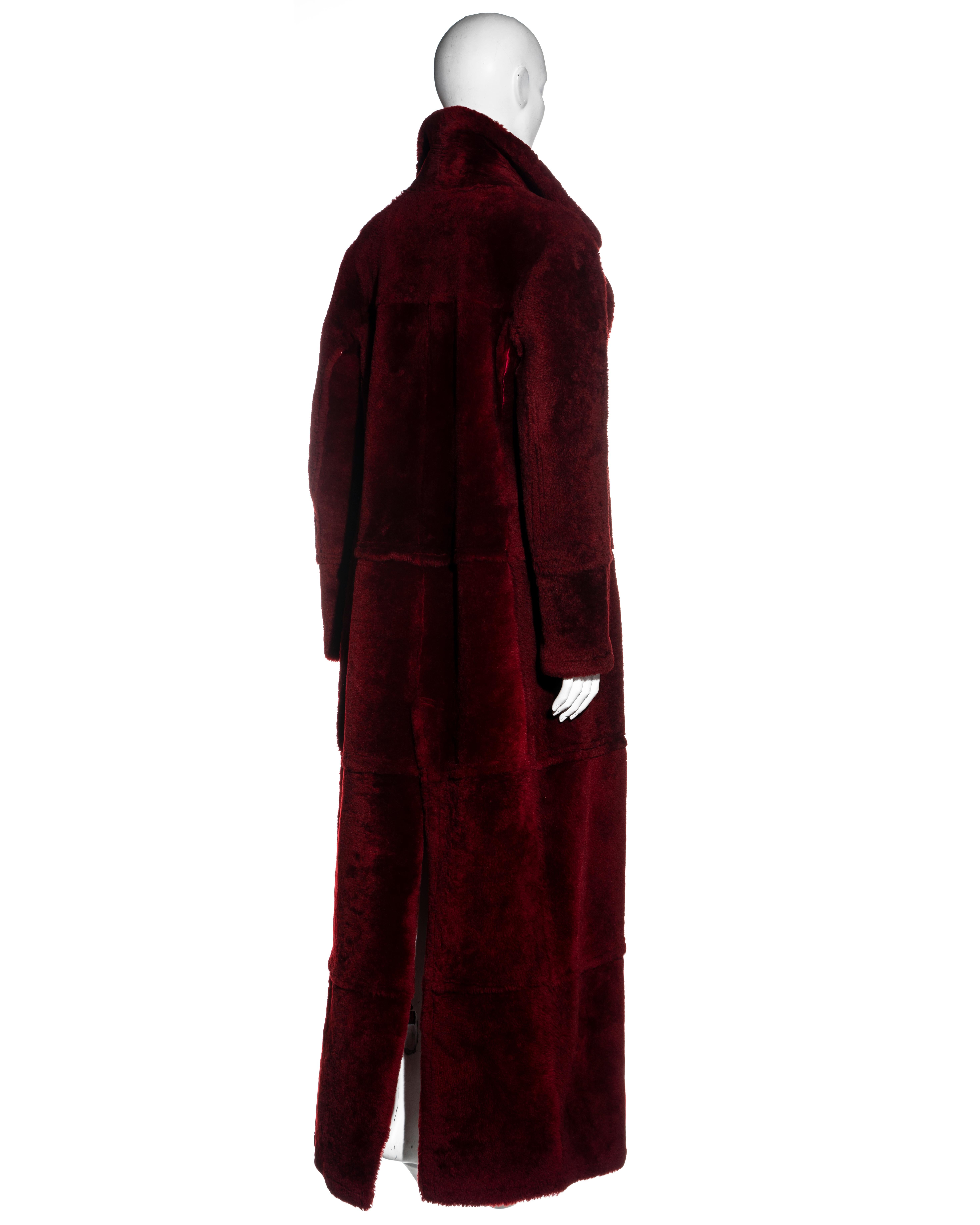 Gucci by Tom Ford red sheepskin floor-length oversized coat, fw 1996 3