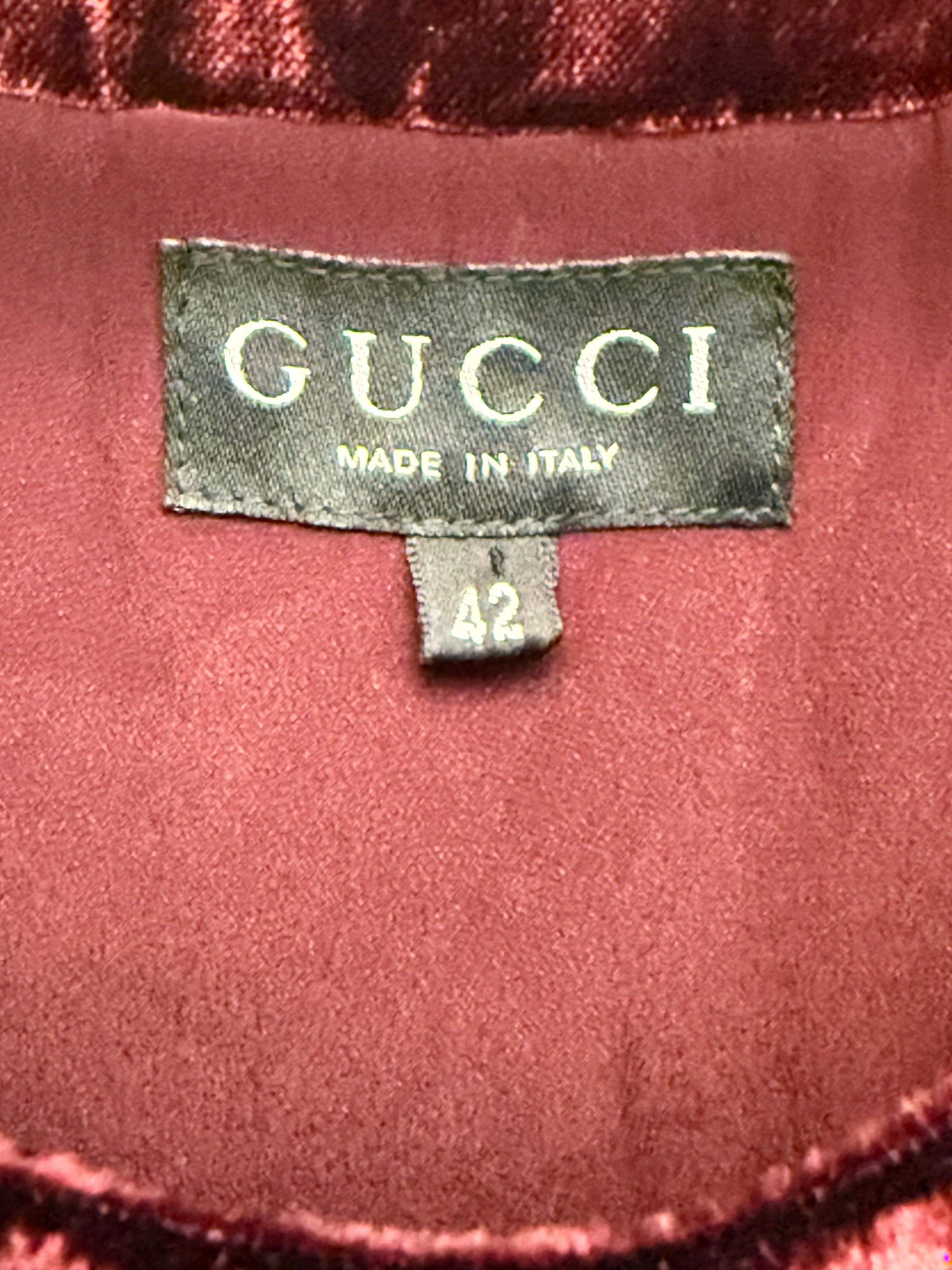 Gucci by Tom Ford Red Velvet Dress In Excellent Condition For Sale In Sheung Wan, HK