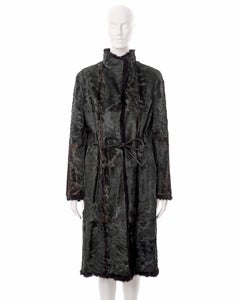 Gucci by Tom Ford reversible green and black fur coat, fw 1999