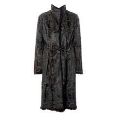 Gucci by Tom Ford abrigo de piel reversible verde y negro, fw 1999