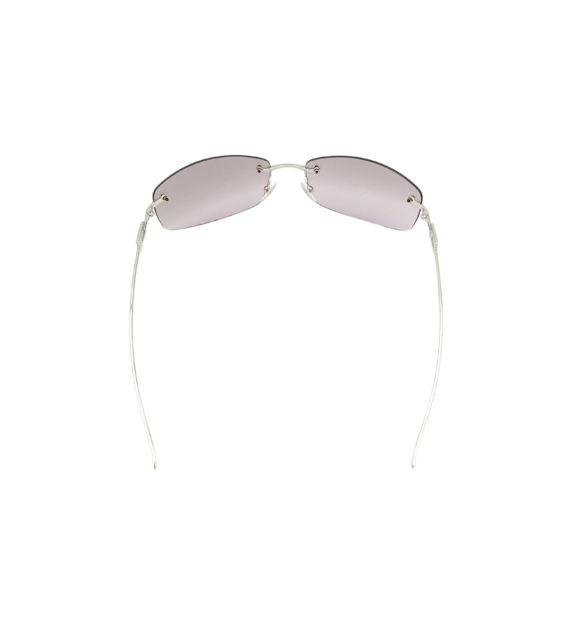 Gucci by Tom Ford Rhinestones Logo lila Randlose Sonnenbrille mit Strass im Angebot 5