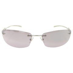 Gucci by Tom Ford rhinestones logo purple rimless sunglasses