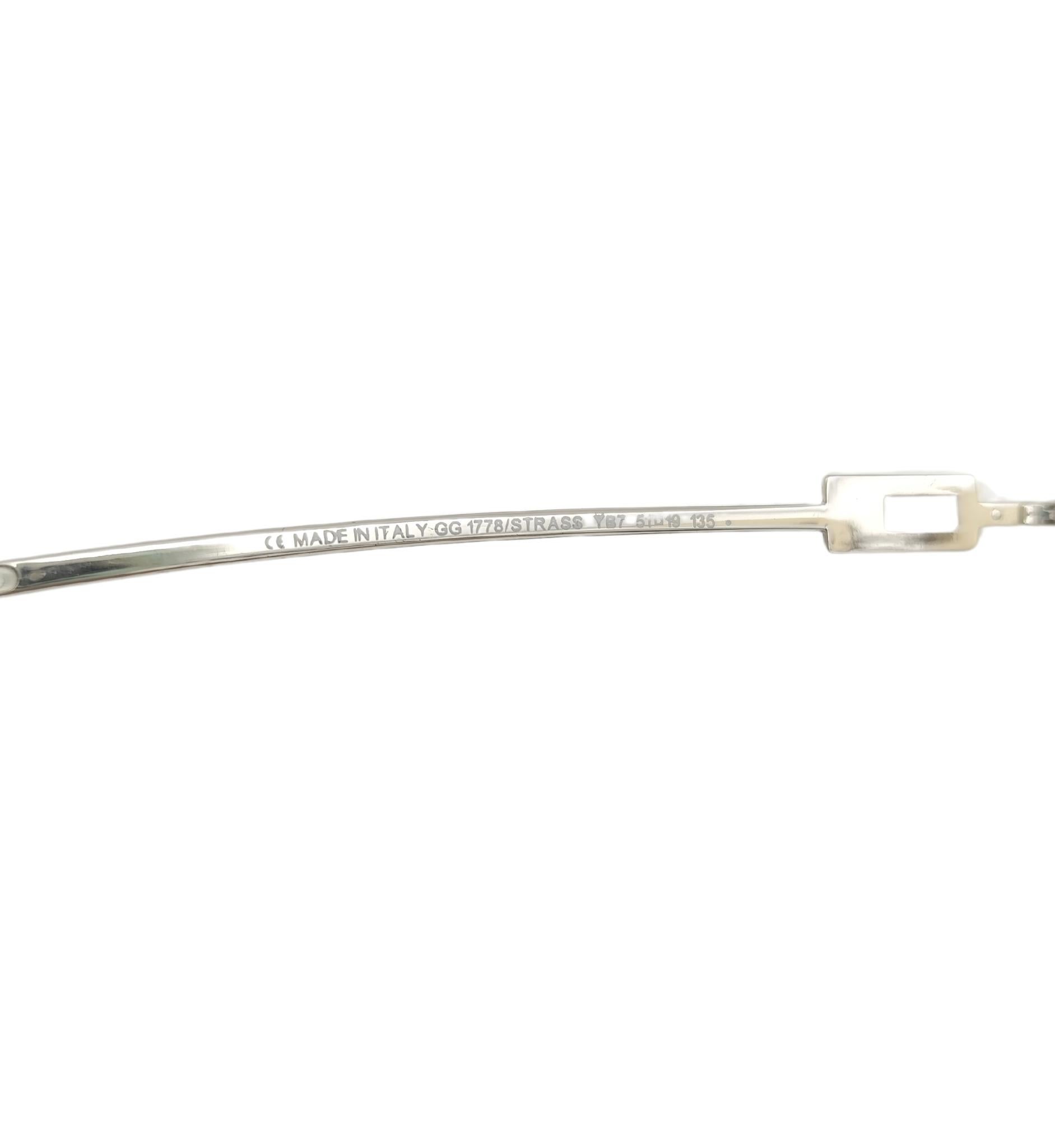 Gucci by Tom Ford rhinestones logo yellow rimless sunglasses For Sale 7