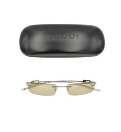 Gucci by Tom Ford rhinestones logo yellow rimless sunglasses