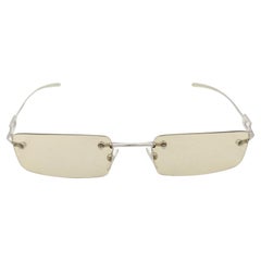 Gafas de sol sin montura amarillas con logotipo de strass Gucci by Tom Ford