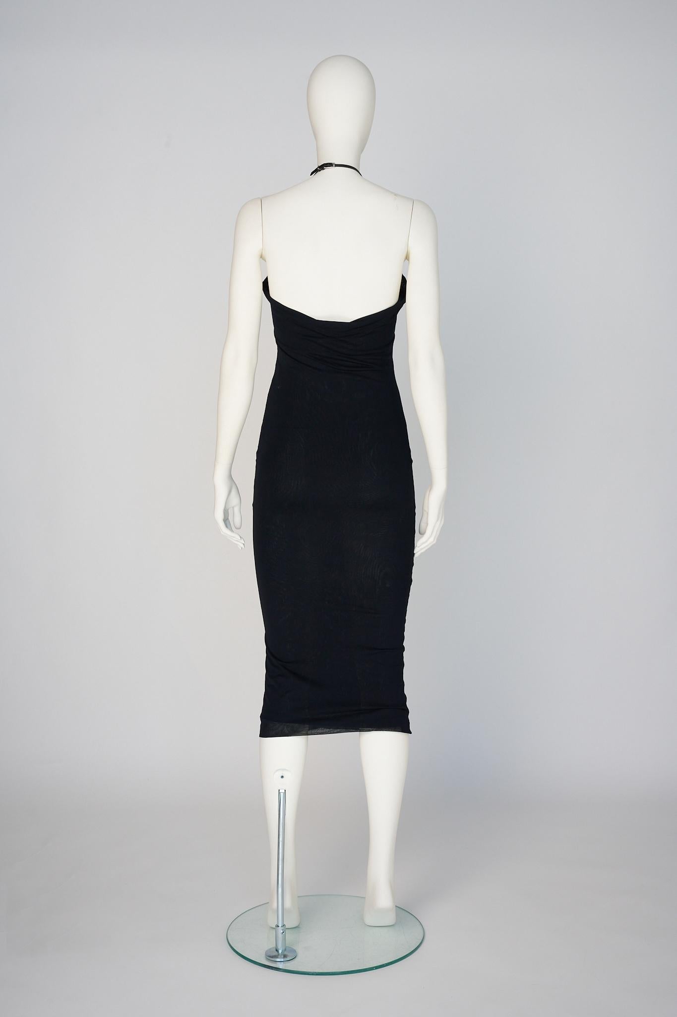 Gucci by Tom Ford Laufsteg-Bodycon-Halfterneck-Kleid mit G-Schnalle, Frühjahr-Sommer 1998 im Angebot 5