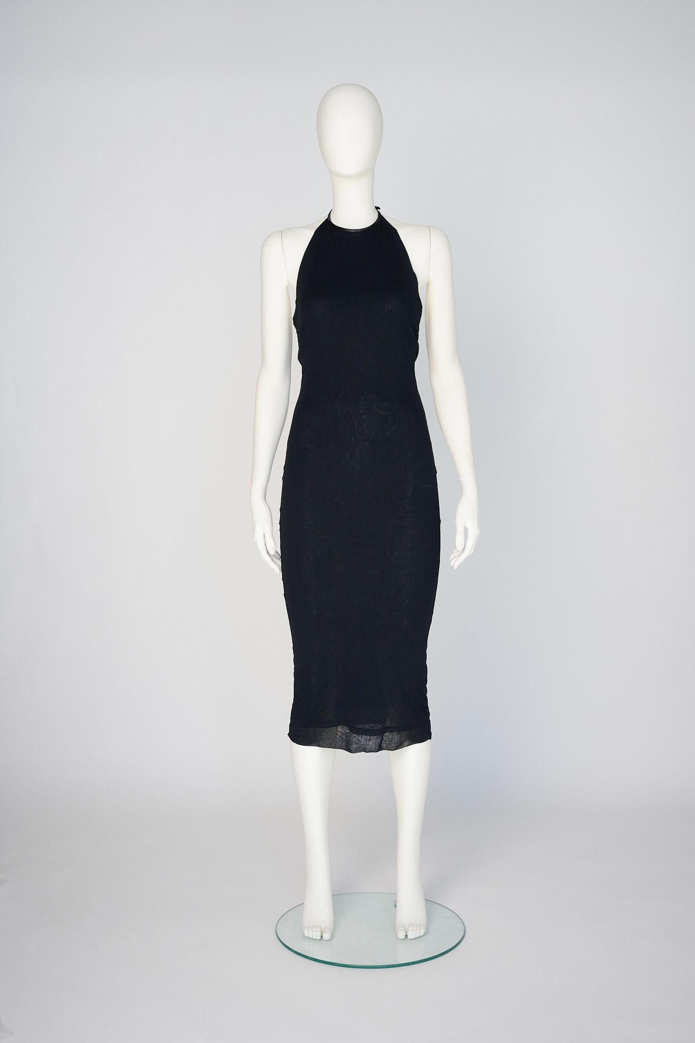 Gucci by Tom Ford Laufsteg-Bodycon-Halfterneck-Kleid mit G-Schnalle, Frühjahr-Sommer 1998 im Angebot 9