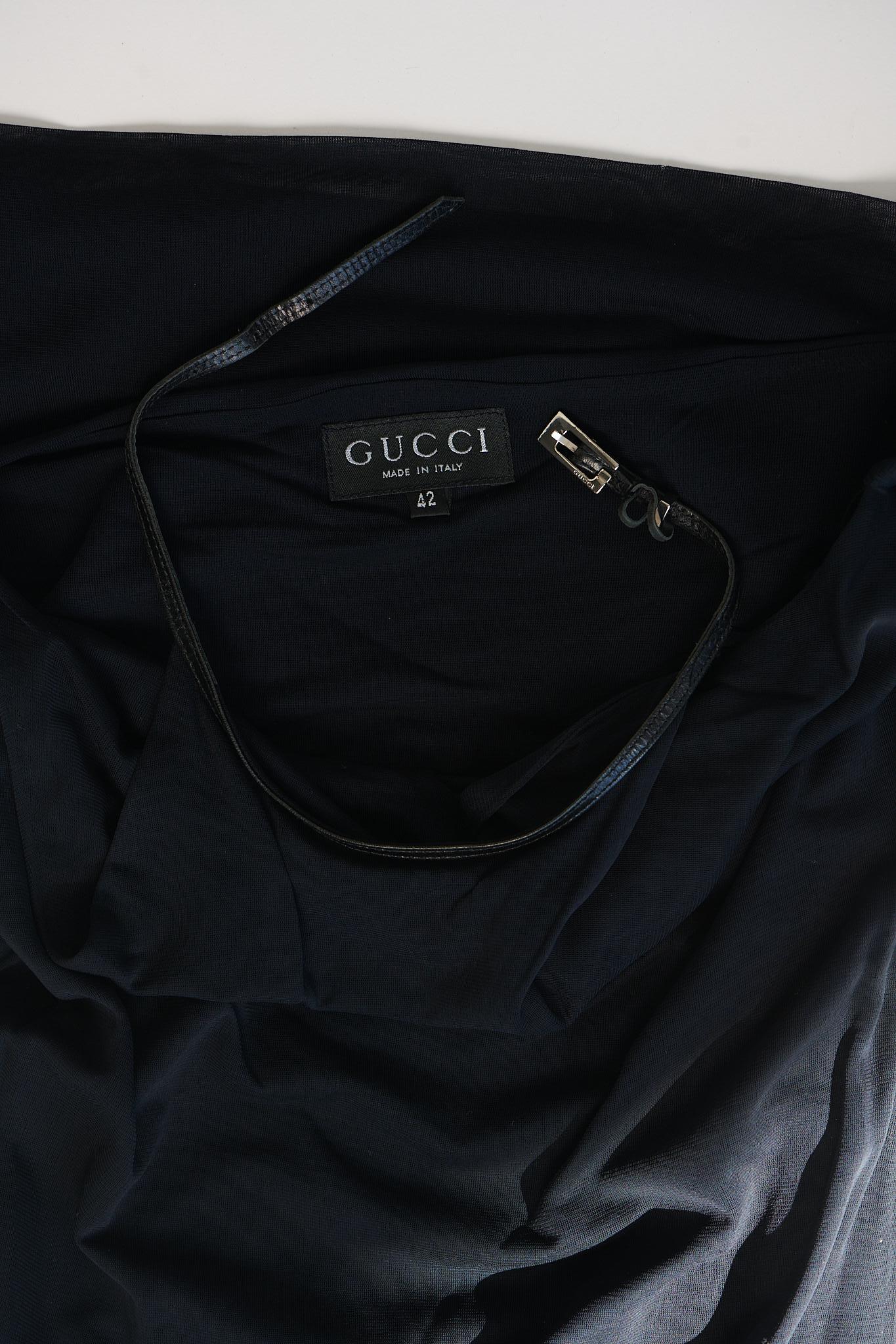 Gucci by Tom Ford Laufsteg-Bodycon-Halfterneck-Kleid mit G-Schnalle, Frühjahr-Sommer 1998 im Angebot 10