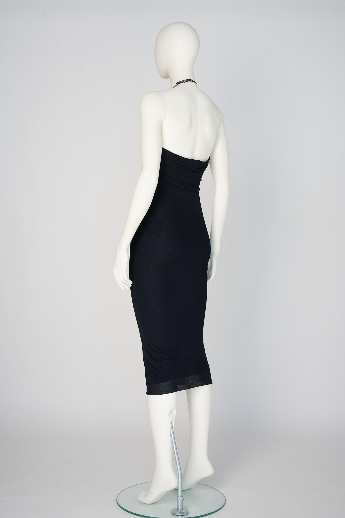 Gucci by Tom Ford Laufsteg-Bodycon-Halfterneck-Kleid mit G-Schnalle, Frühjahr-Sommer 1998 im Angebot 2