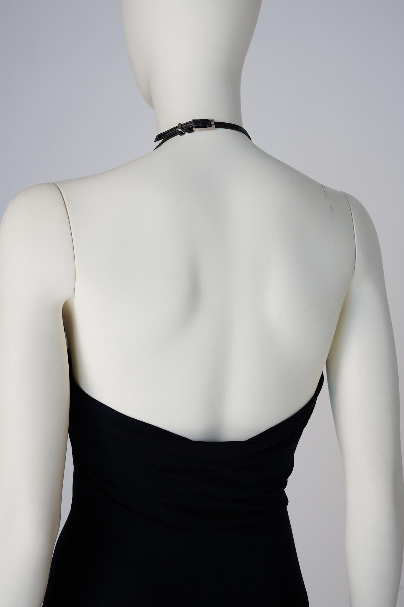 Gucci by Tom Ford Laufsteg-Bodycon-Halfterneck-Kleid mit G-Schnalle, Frühjahr-Sommer 1998 im Angebot 3