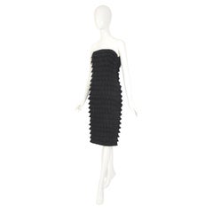 Gucci by Tom Ford Laufsteg Herbst 2001 100% Seide schwarzes Bustier Post-it Kleid