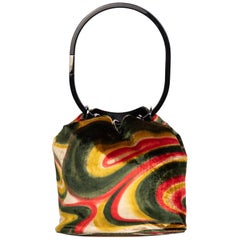 Gucci by Tom Ford  Runway Psychedelic Swirl Silk Velvet Hoop Bucket Bag, 1990s