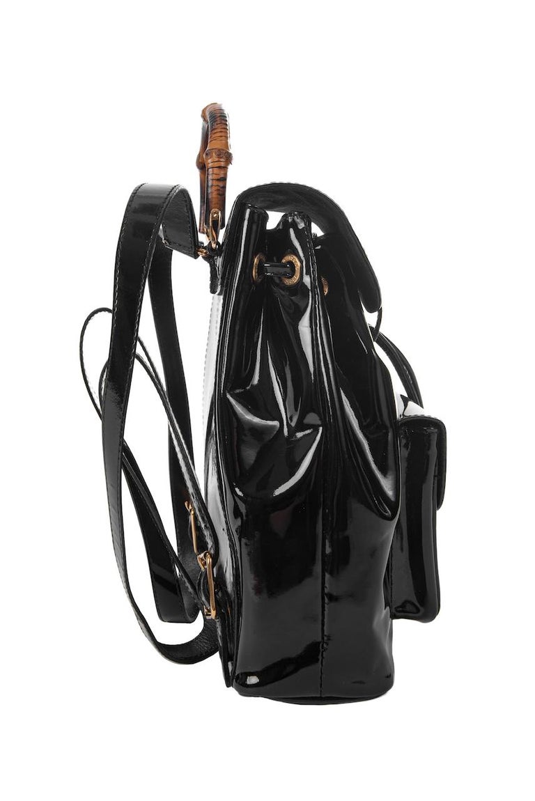 GUCCI by Tom Ford Fall 1994 Documented Small Black Patent  display picture 3