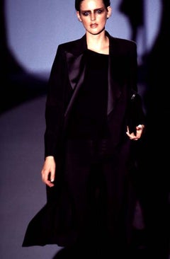 Gucci by Tom Ford S/S 1997 Navy Iridescent Silk Long Coat