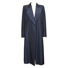 Gucci by Tom Ford S/S 1997 Navy Iridescent Silk Long Coat