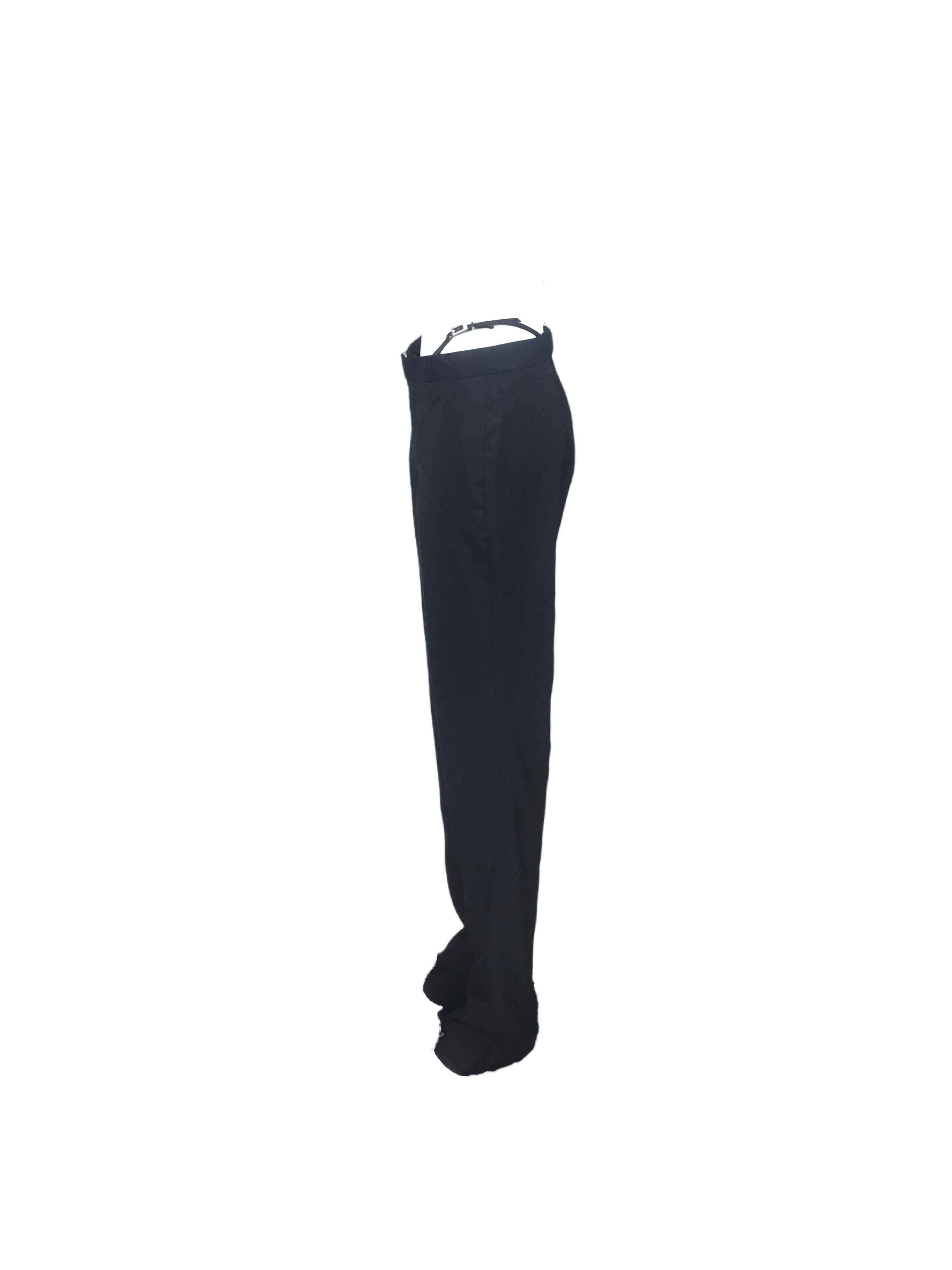 Women's GUCCI By Tom Ford S/s 1998 Black Metal G String Buckle Pants For Sale