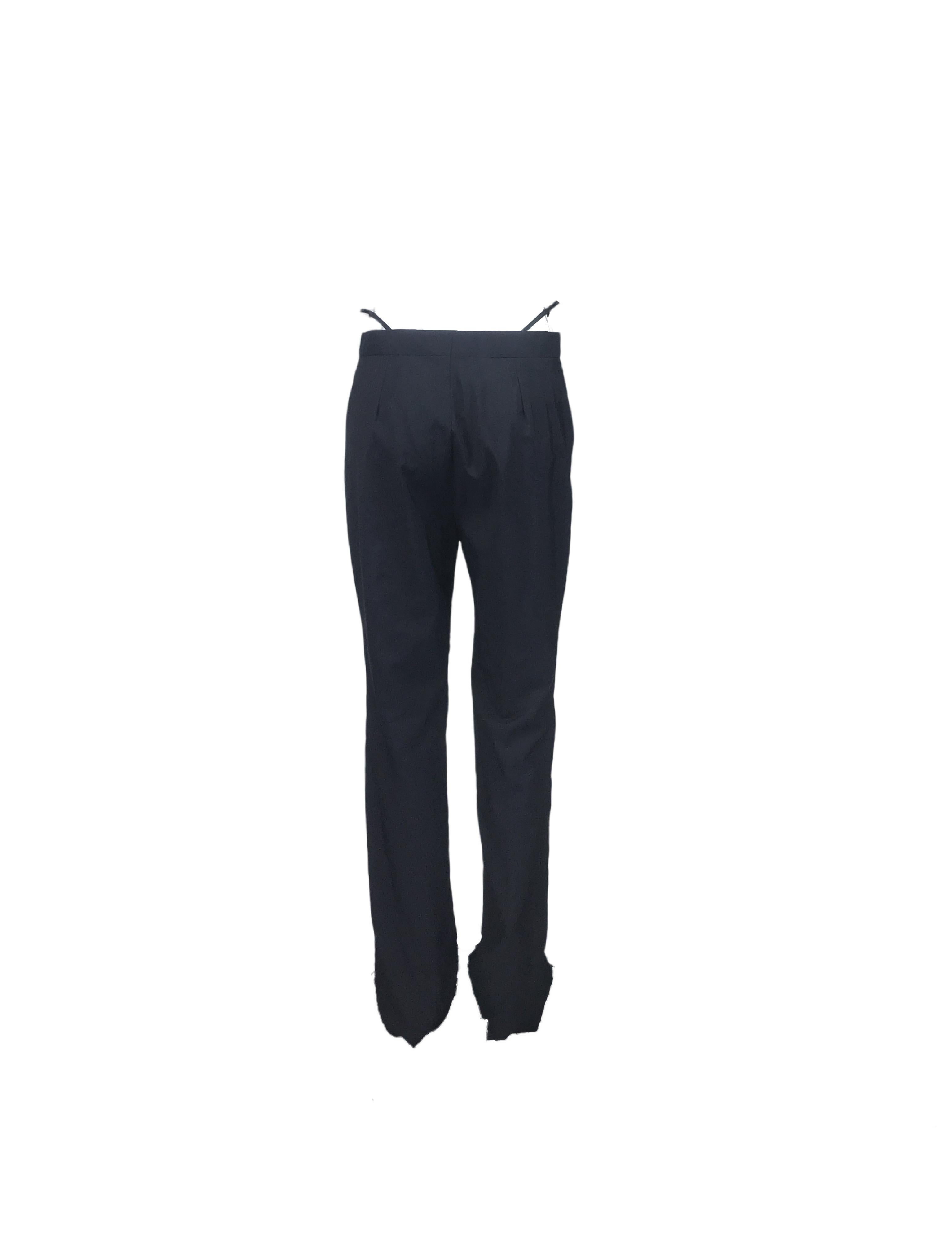 GUCCI By Tom Ford S/s 1998 Black Metal G String Buckle Pants For Sale 1