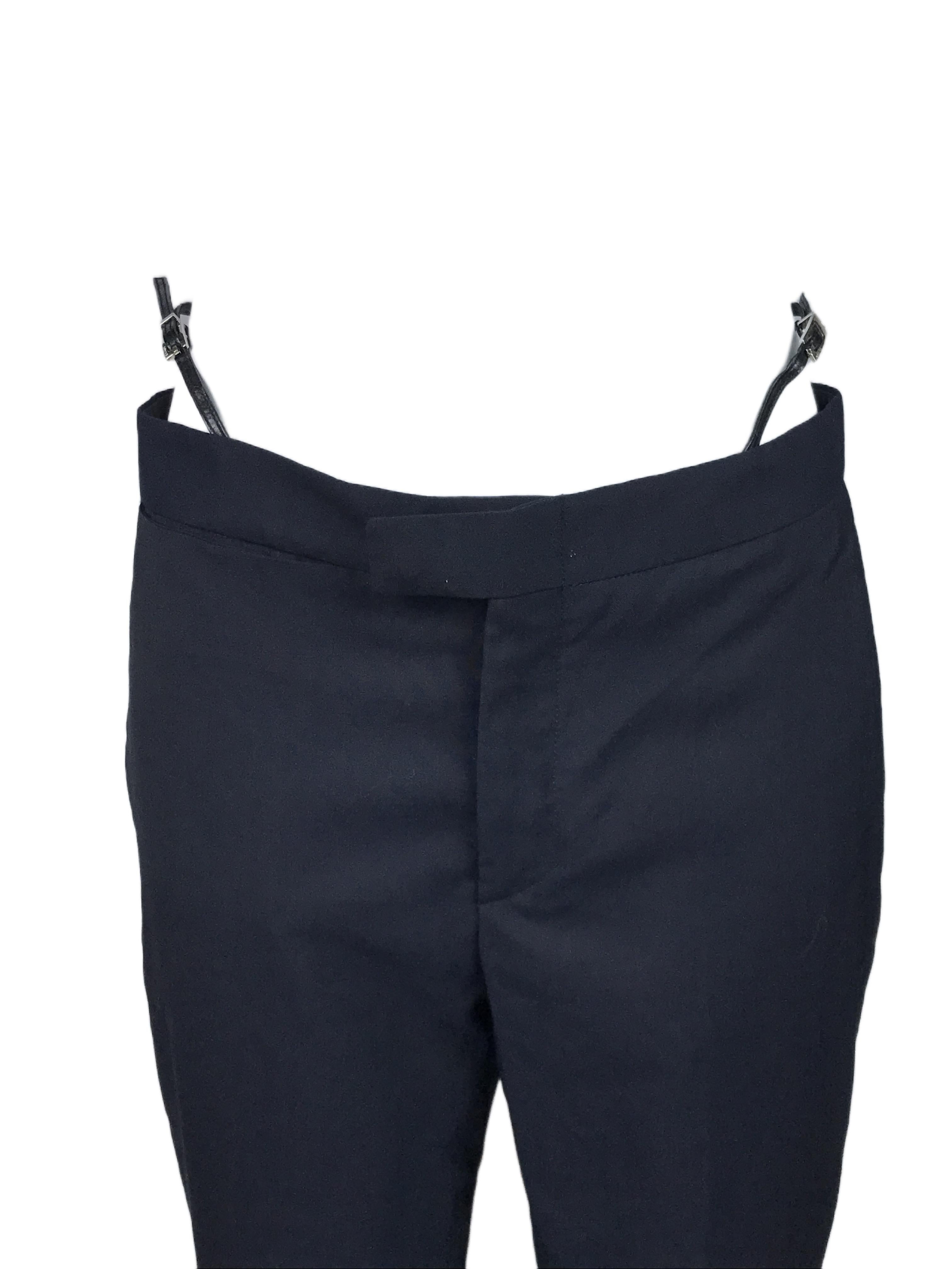 GUCCI By Tom Ford S/s 1998 Black Metal G String Buckle Pants For Sale 4