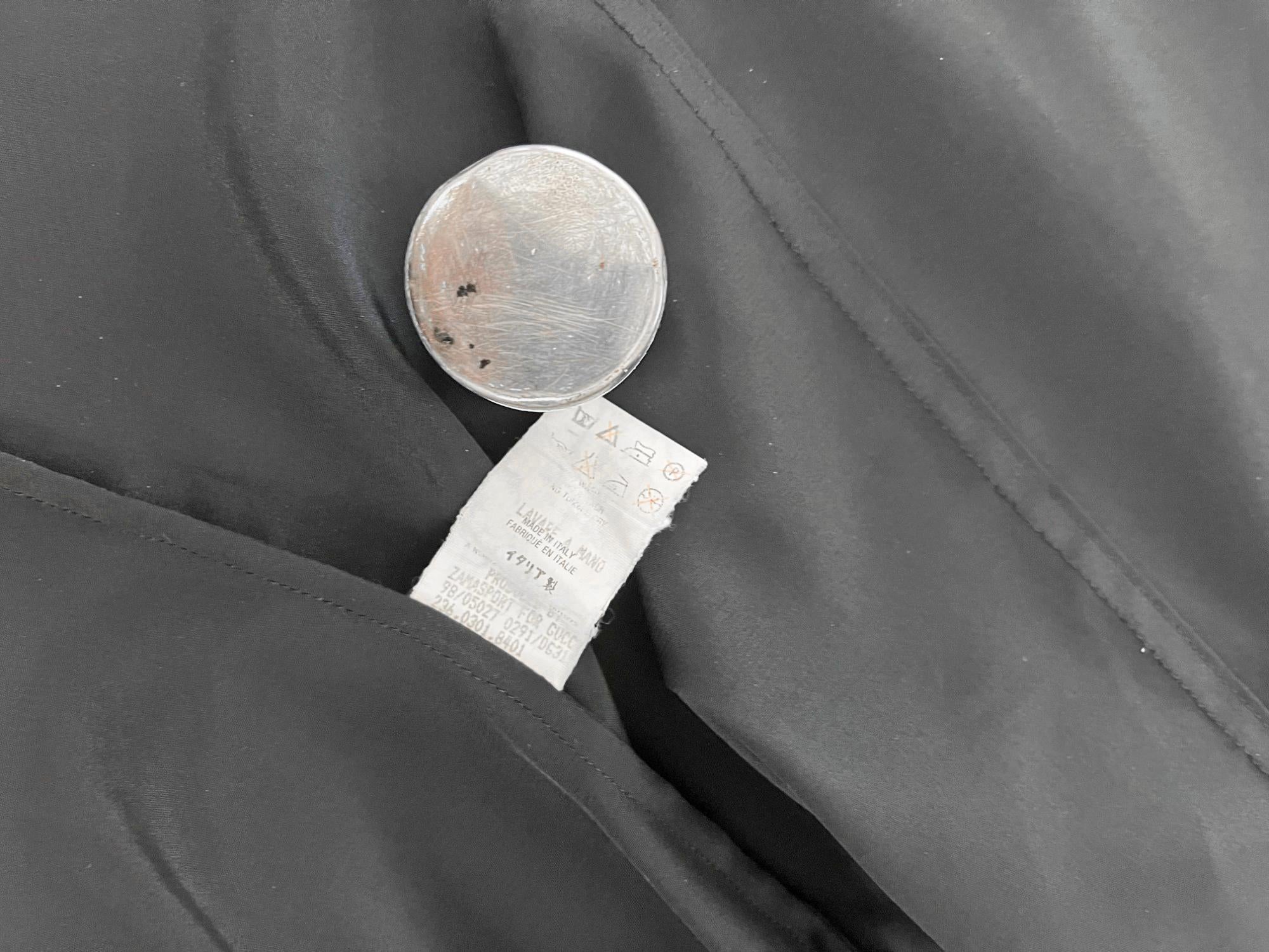 Gucci by Tom Ford S/S 1998 Camisa Militar Negra en venta 7