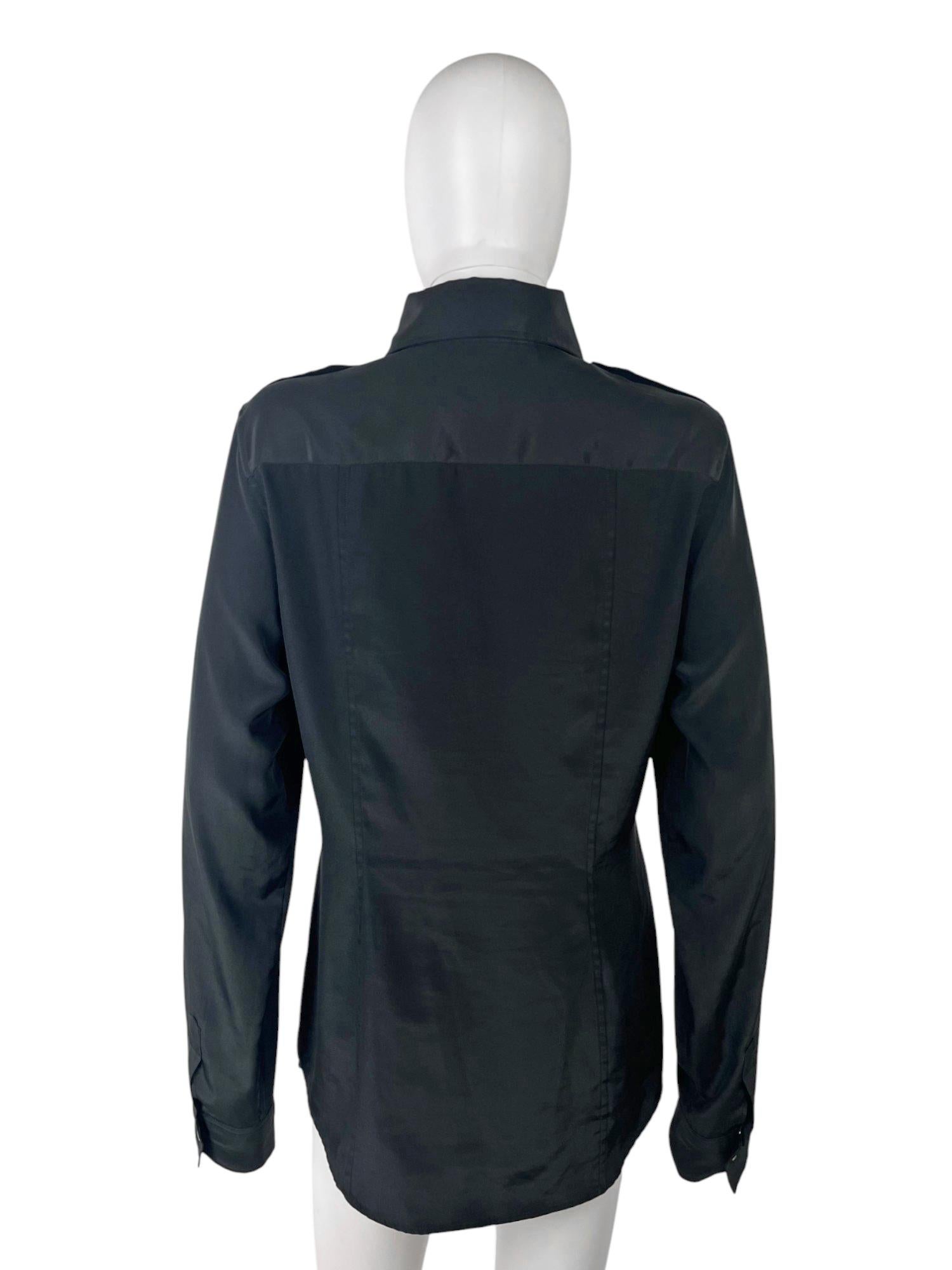 Gucci by Tom Ford S/S 1998 Camisa Militar Negra Black en venta