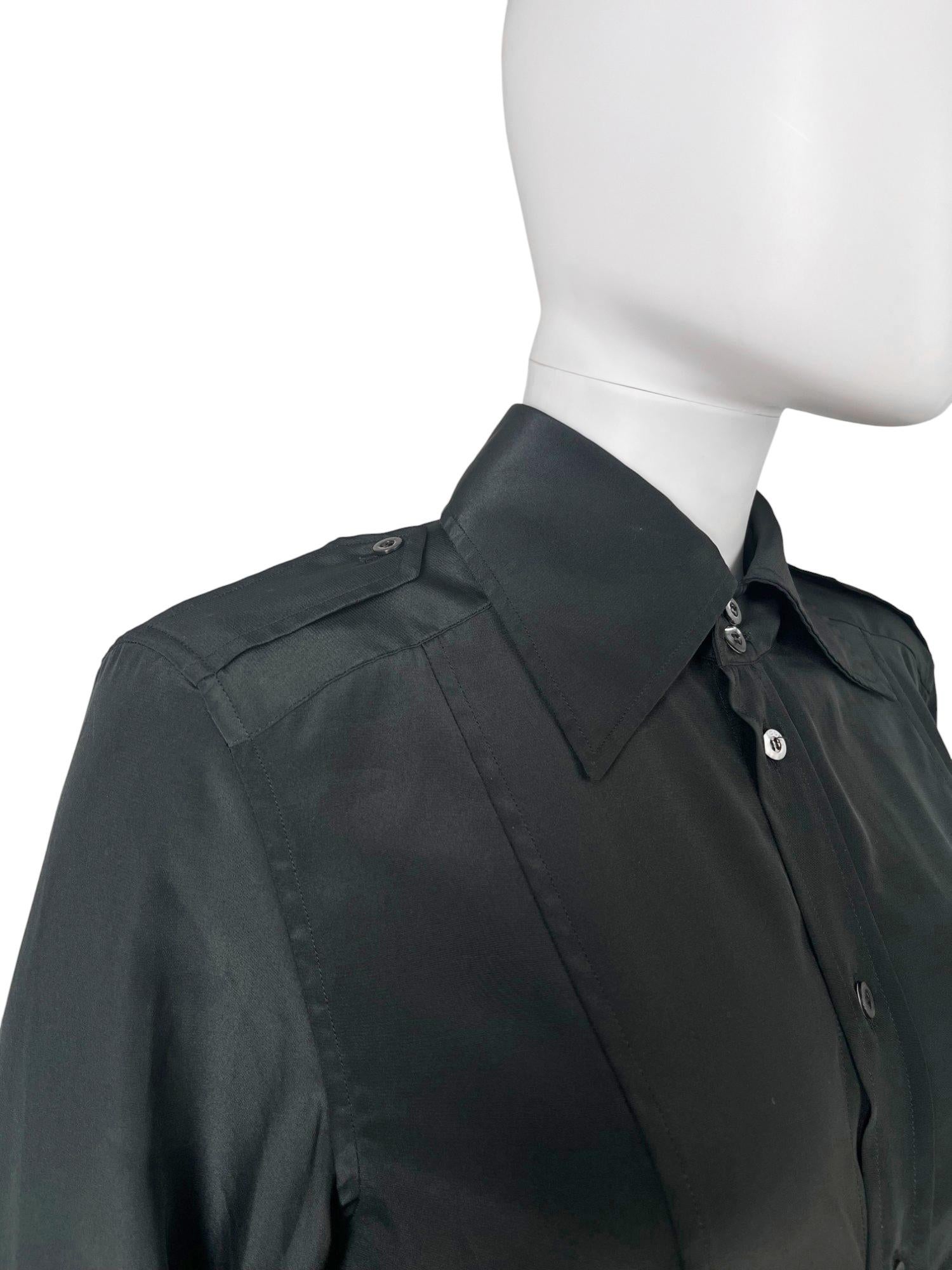 Gucci by Tom Ford S/S 1998 Camisa Militar Negra en venta 1
