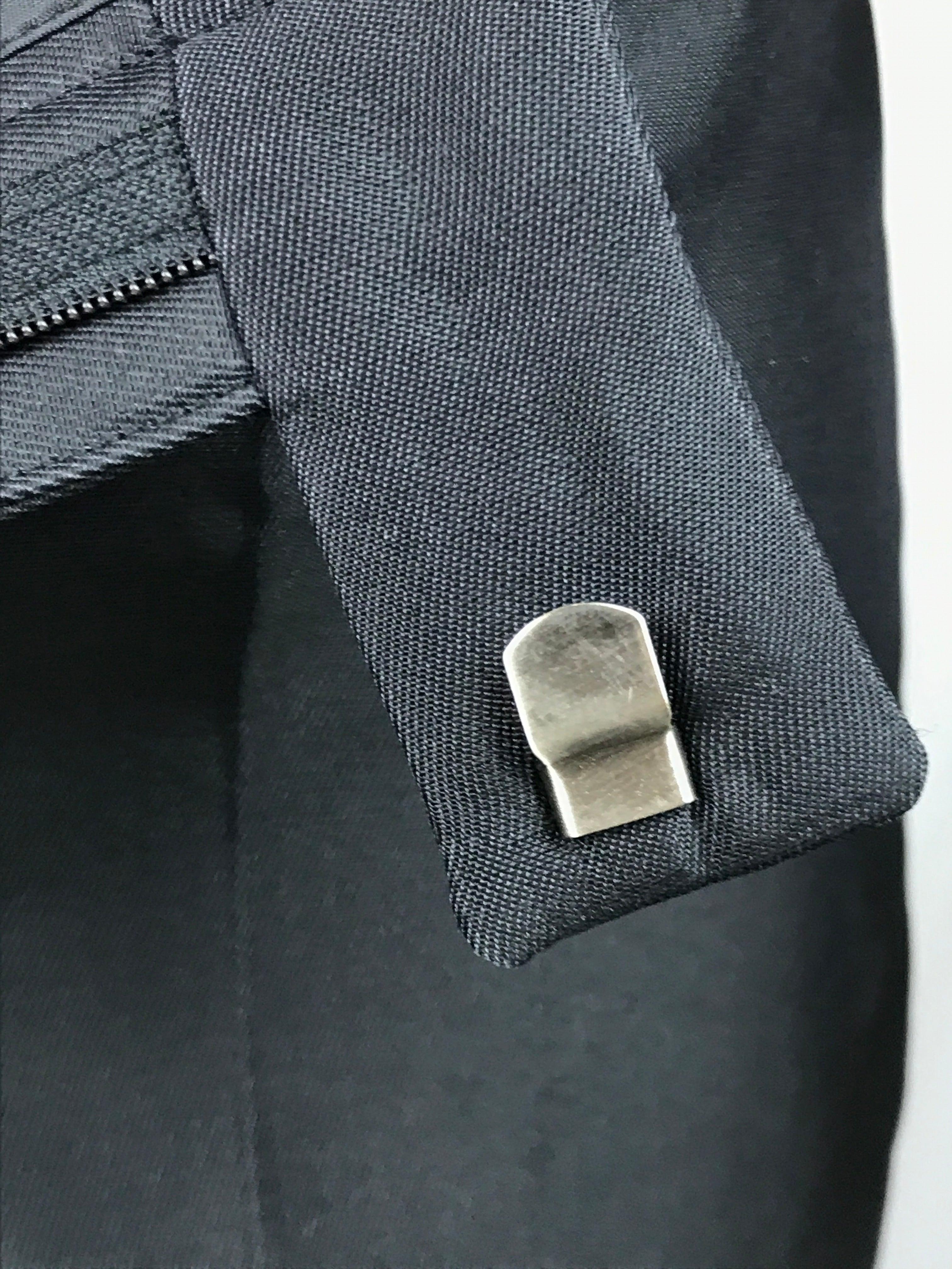 GUCCI By Tom Ford S/s 1998 Black Satin Crystal G String Buckle Pants For Sale 6