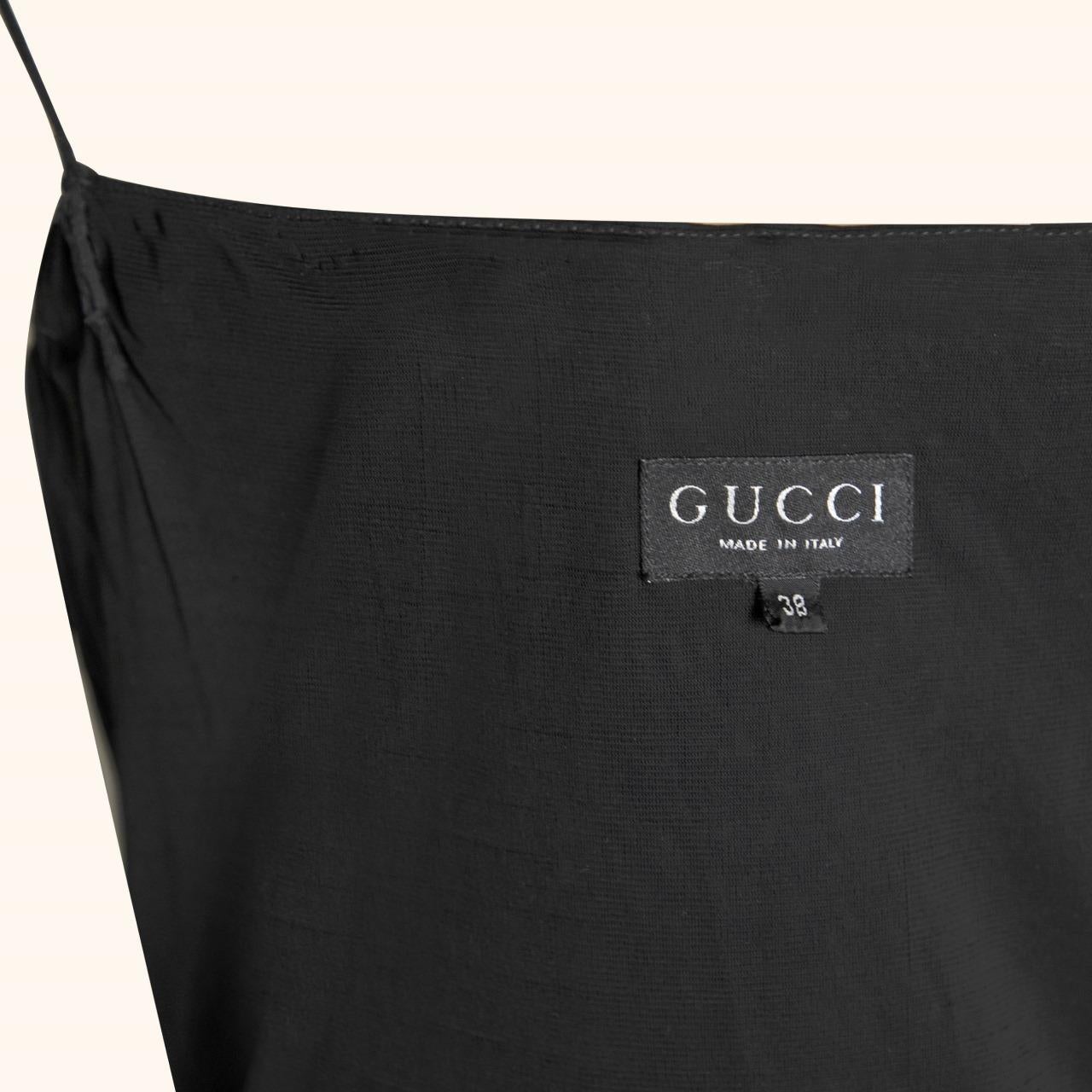 Gucci by Tom Ford S/S 1998 - Mini robe en mousseline de soie GG ornée de cristaux Pour femmes en vente