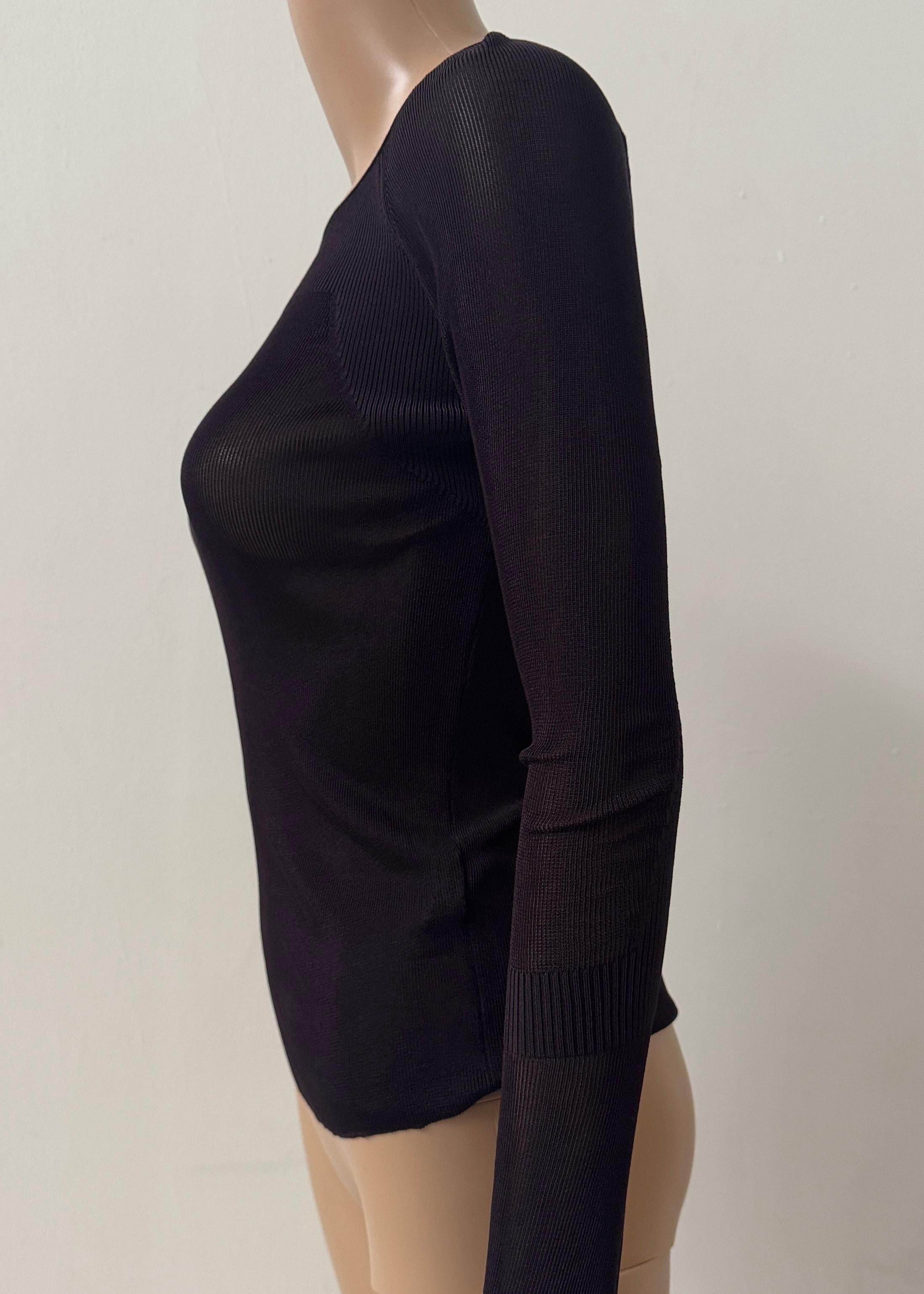 Gucci by Tom Ford S/S 1998 Sheer Ribbed Knit Top - Runway Piece - No import duty For Sale 1