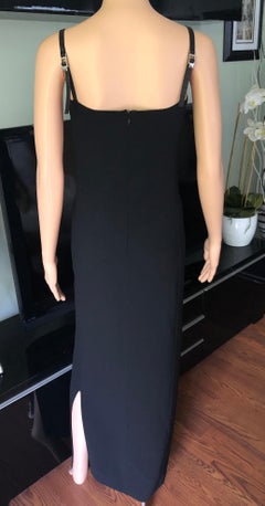 Gucci by Tom Ford S/S 1998 Vintage Leather Straps Black Evening Dress Gown